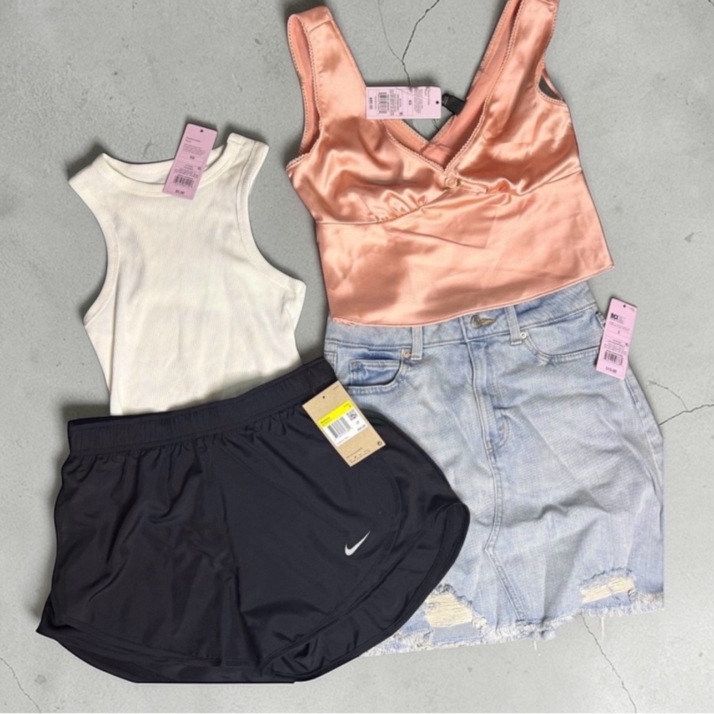 Spring Outfit Bundle 🌸 Nike shorts/ Denim Skirt Wild Fable tops XS/O